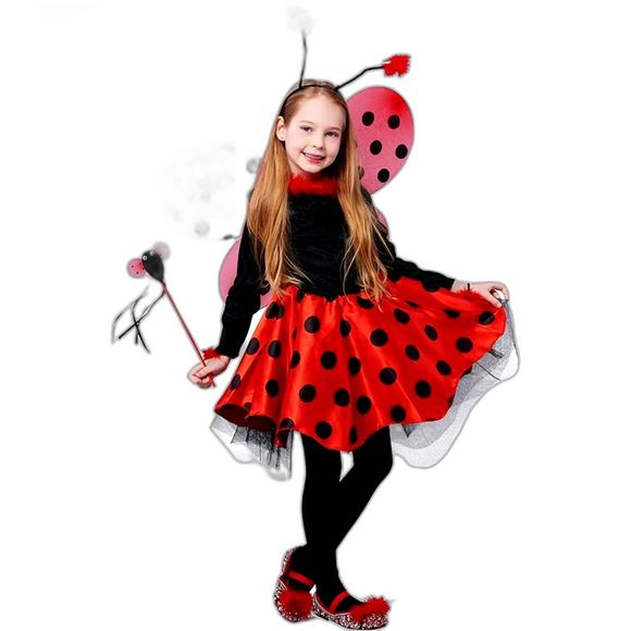 Ladybug Costume, Deluxe Animal Fancy Dress Outfit with Wings (10pcs Set) 3-4T - Picture 1 of 4